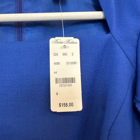 NWT Brooks Brothers Red Fleece Dress Royal Blue Wool Blend Short Sleeve Pencil 0 - Picture 4 of 10